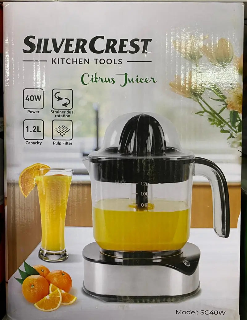 SilverCrest 1.2L Citrus Juicer – Dual Rotation, 40W Powerful Extractor