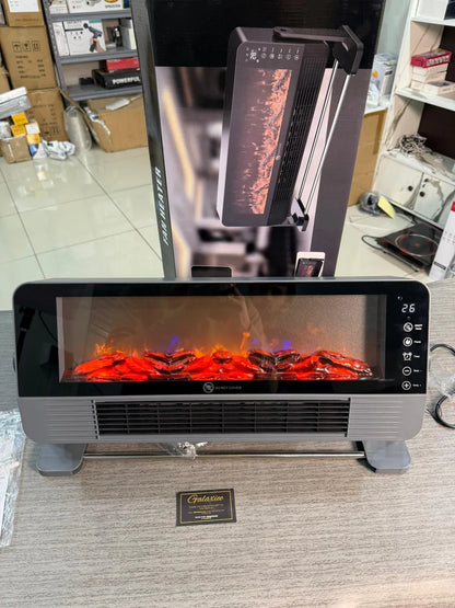 Electric Fireplace Fan Heater – LED Flame Effect | Remote Control | Fast Heating | Room & Office Heater